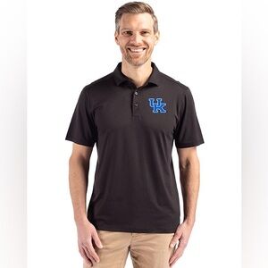 CUTTER & BUCK MENS BLUE STRIPE UK UNIVERSITY OF KENTUCKY WILDCAT DRI FIT GOLF M